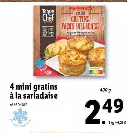 4 mini gratins à la sarladaise toque du chef