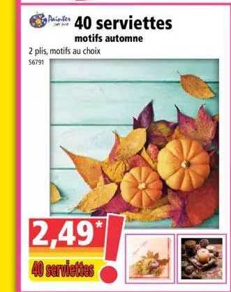 40 Serviettes Motifs Automne