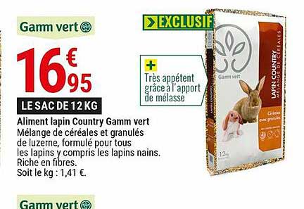 aliment lapin country gamm vert