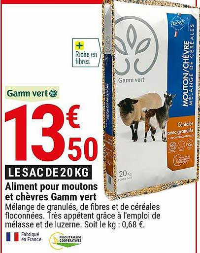 aliment pour moutons et chèvres gamme vert