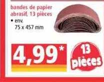 bandes de papier abrasif, 13 pièces