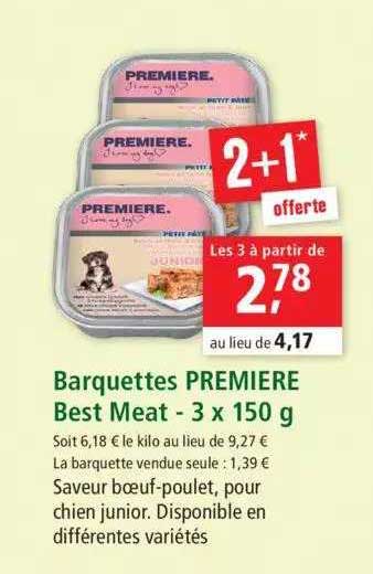 barquettes première best meat - 3 x 150 g