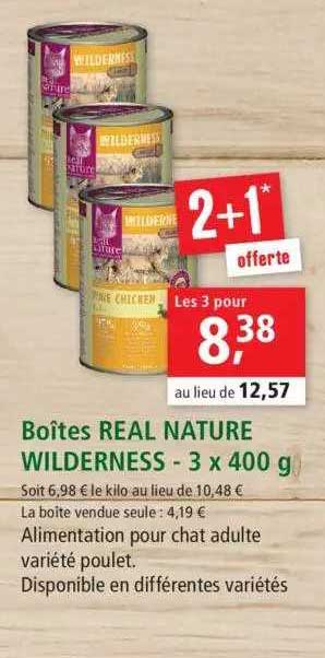 boîtes real nature wilderness - 3 x 400 g