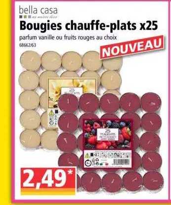 bougies chauffe-plats x25 bella casa