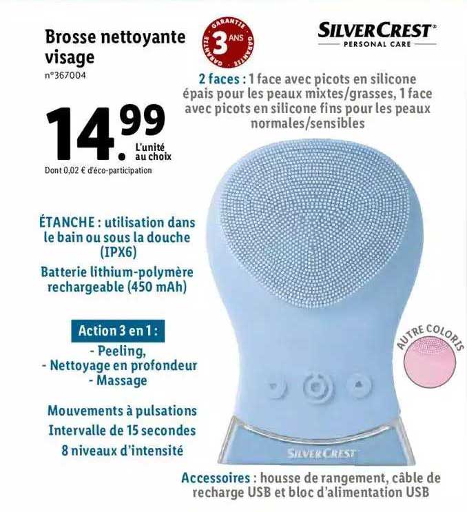brosse nettoyante visage silver crest