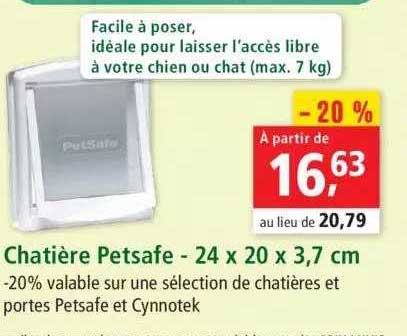 chatière petsafe - 24 x 20 x 3,7 cm