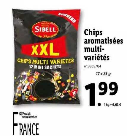 chips aromatisées multi-variétés sibell