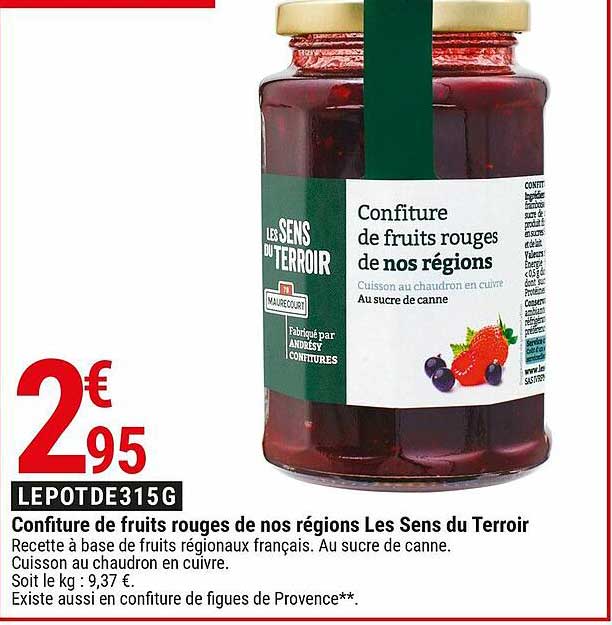 confiture de fruits rouges de nos régions les sens du terroir