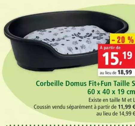 corbeille domus fit+fun taille s 60 x 40 x 19 cm