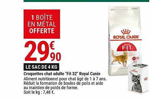 croquettes chat adulte "fit 32" royal canin