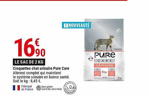croquettes chat urinaire pure care