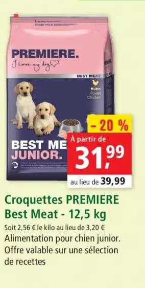 croquettes première best meat - 12,5 kg