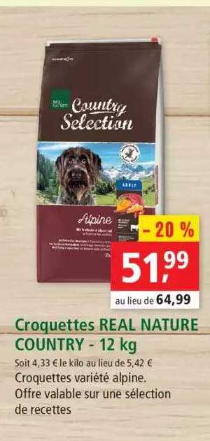 croquettes real nature country - 12 kg