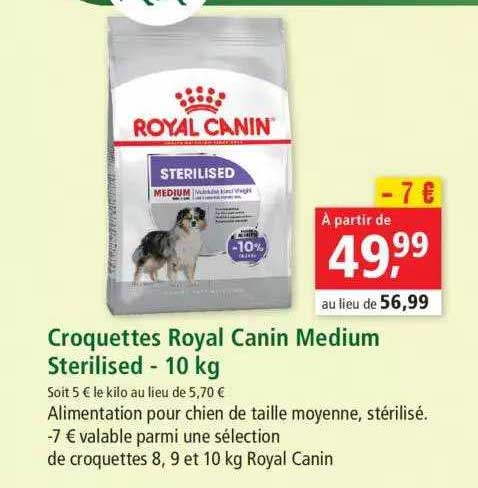 croquettes royal canin medium sterilised - 10 kg