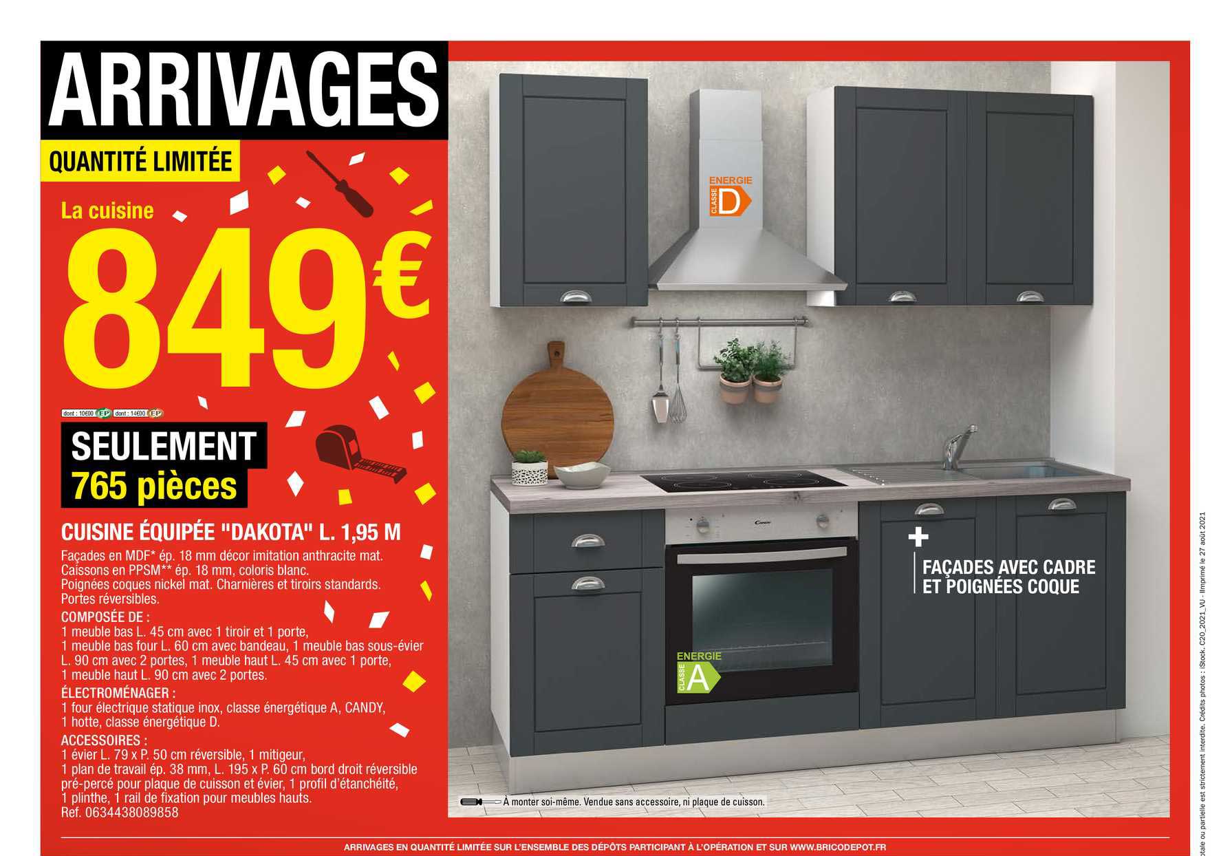 cuisine équipée "dakota" l. 1,95 m