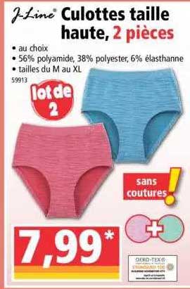 culottes taille haute, 2 pièces j-line