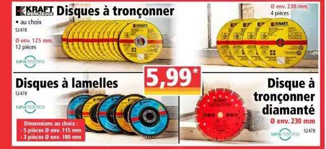 disques à tronçonner, disque à lamelles, disque à tronçonner diamanté