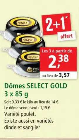 Dômes Select Gold 3 X 85 G