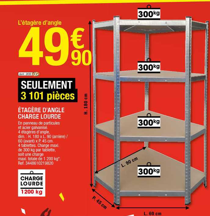 étagère d'angle charge lourde