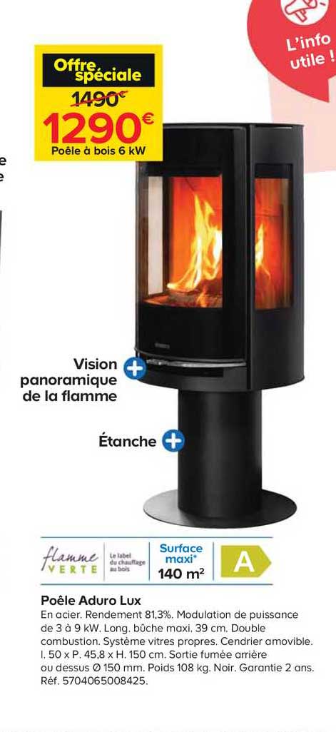 flamme verte poêle adurol lux