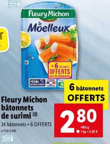 fleury michon bâtonnets de surimi
