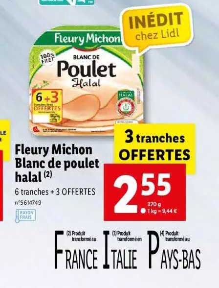 fleury michon blanc de poulet halal