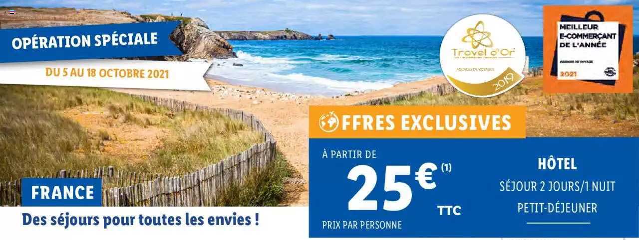 france : hôtel séjour 2 jours-1 nuit petit-déjeuner