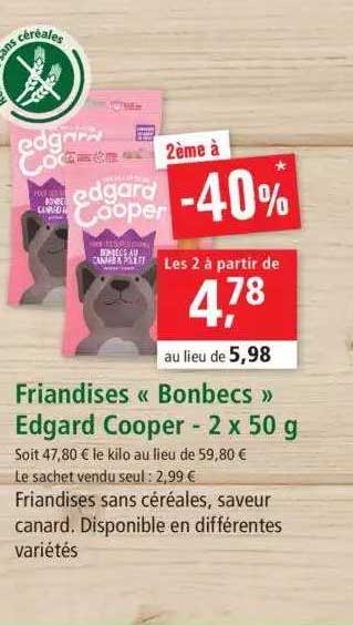 friandises «bonbecs» edgard cooper - 2 x 50 g