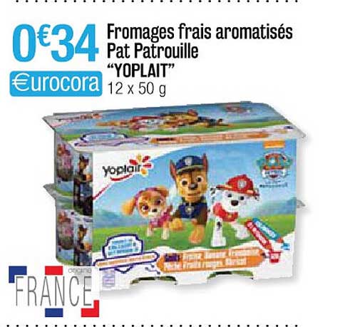 fromages frais aromatisés pat patrouille "yoplait"