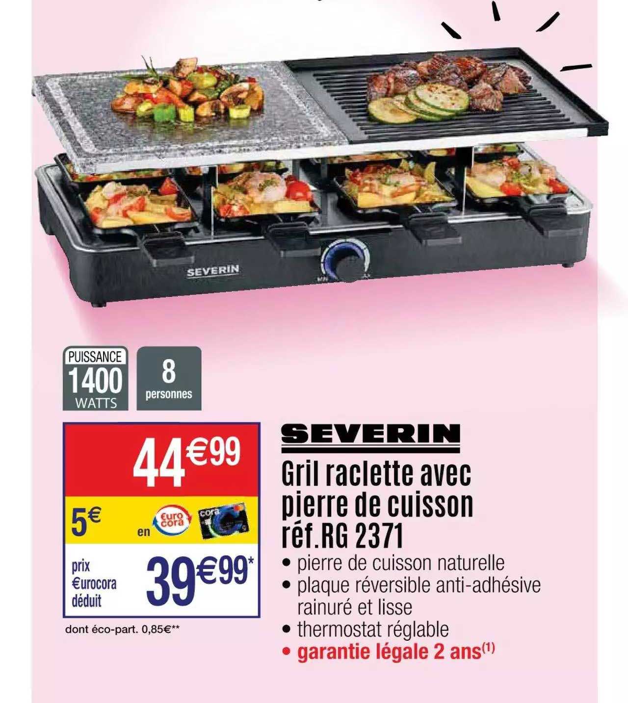 Gril Raclette Avec Pierre De Cuisson Severin