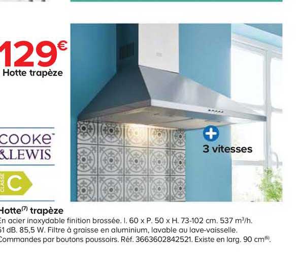 hotte trapèze cooke & lewis