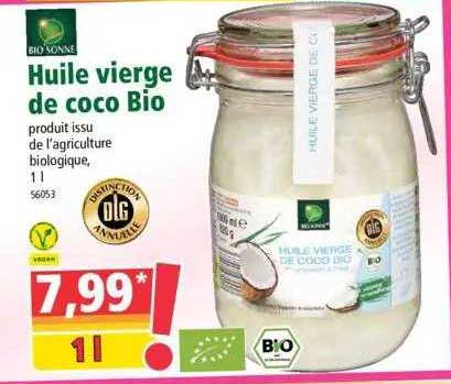 huile vierge de coco bio bio sonne