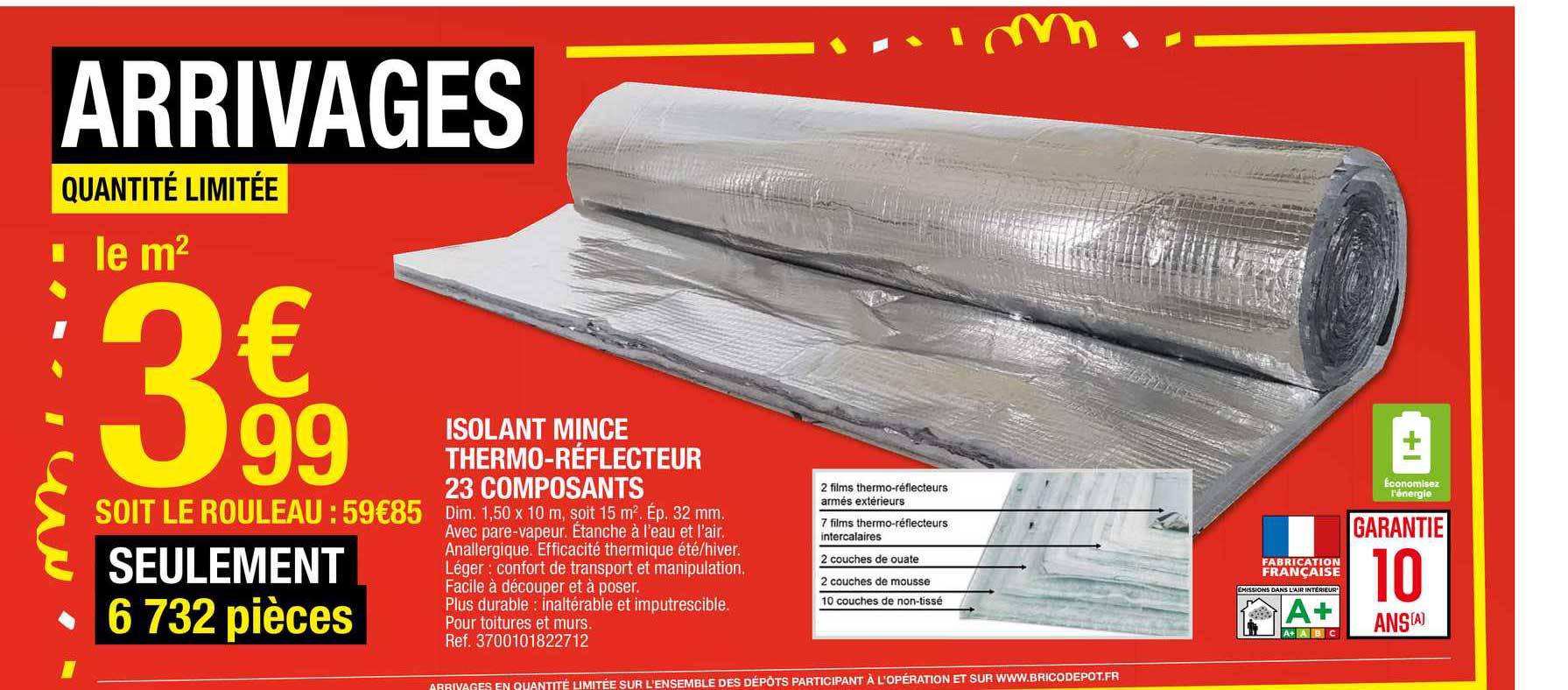 isolant mince thermo-réflecteur 23 composants