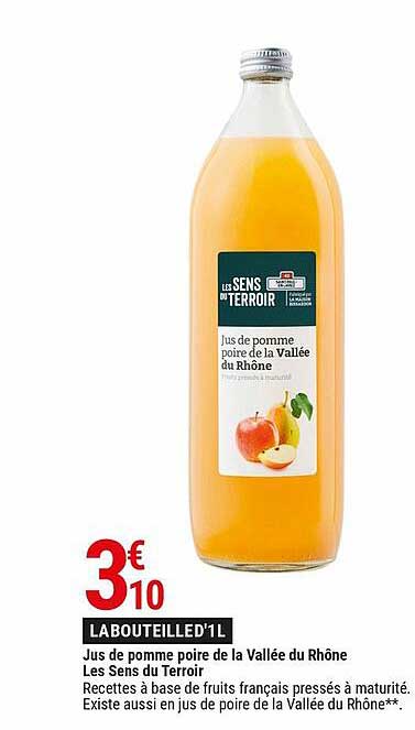jus de pomme poire de la vallée du rhône les sens du terroir