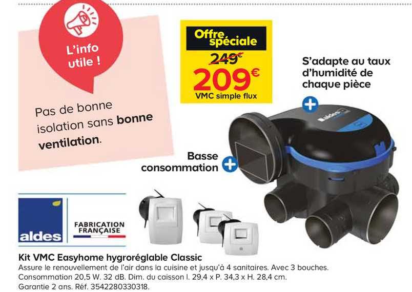 kit vmc easyhome hygroréglable classic