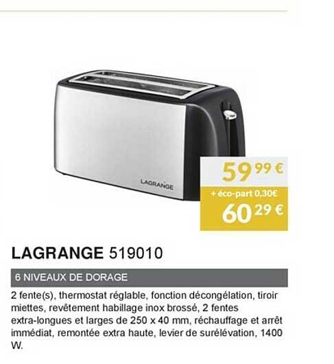 Lagrange 519010 6 Niveaux De Dorage