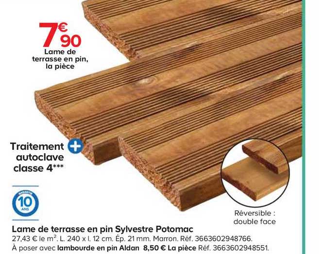 lame de terrasse en pin sylvestre potomac