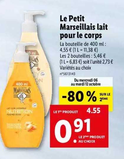 le petit marseillais lait our le corps