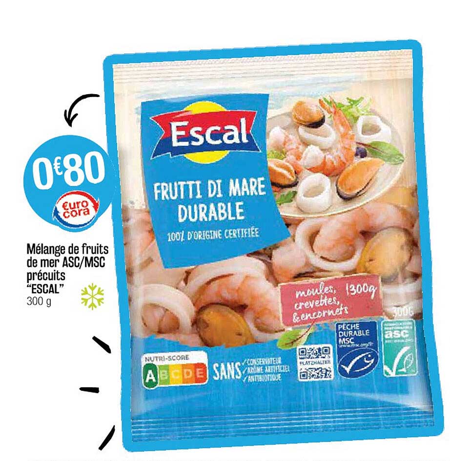Mélange De Fruits De Mer Asc-msc Précuits "escal"