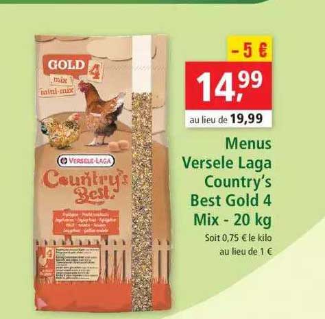 menus versele laga country's best gold 4 mix - 20 kg