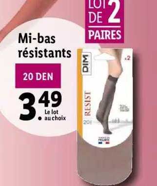 mi-bas résistants dim