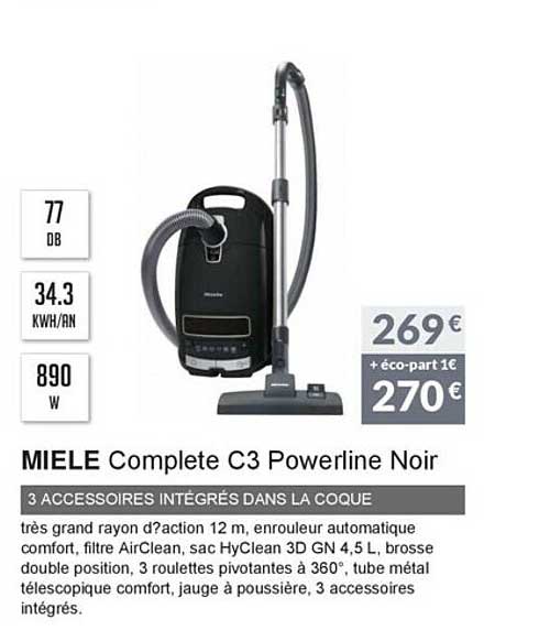 miele complete c3 powerline noir