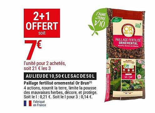 paillage fertilisé ornemental or brun