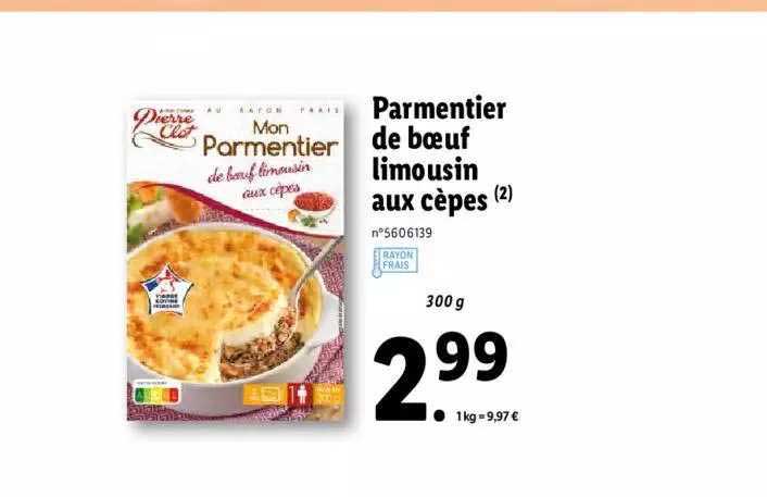 parmentier de boeuf limousin aux cèpes