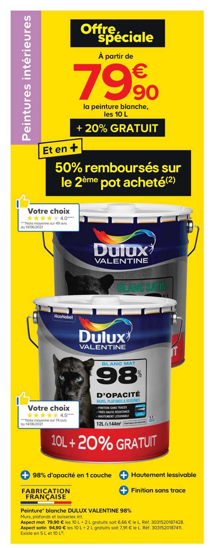 Peinture Blanche Dulux Valentine