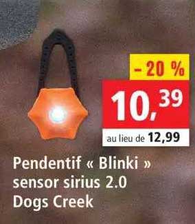 pendentif «blinki» sensor sirius 2.0 dogs creek