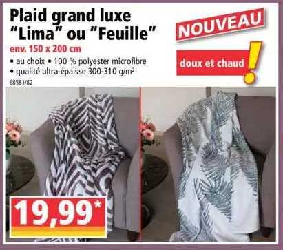 Plaid Grand Luxe „lima” Ou „feuille”
