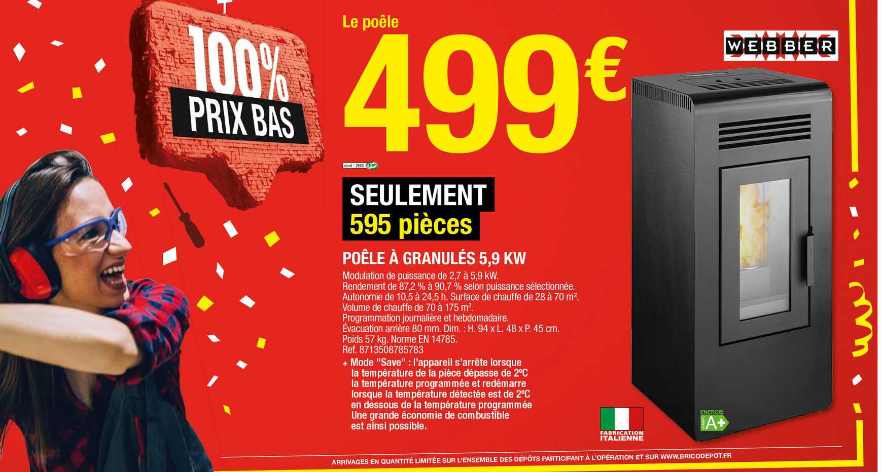 poêle à granulés 5,9 kw webber