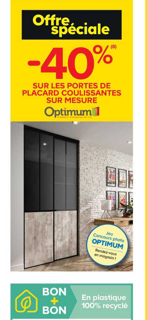 portes de placard coulissantes sur mesure optimum