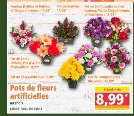 pots de fleurs artificielles